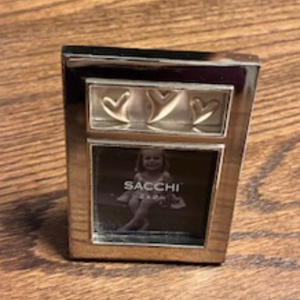 Vintage Sacchi Small Picture Frame/Paper Weight with Hearts